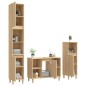 vidaXL Set de muebles de baño 3 pzas madera contrachapada roble Sonoma