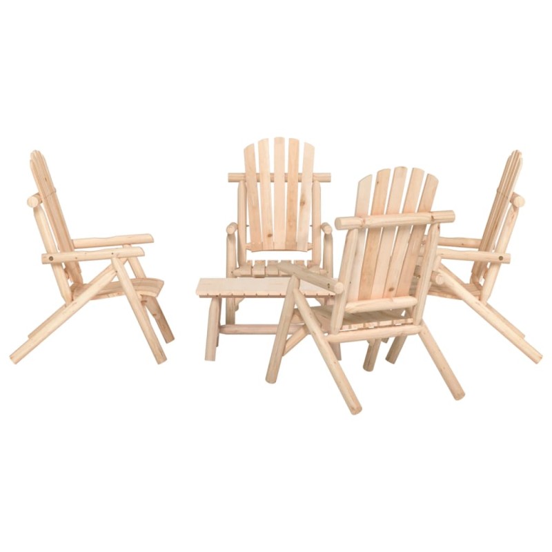 vidaXL Juego de muebles de jardín 5 piezas madera maciza de abeto vidaXL Juego de muebles de jardín 5 piezas madera maciza de abeto