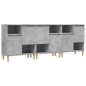 vidaXL Aparadores 3 uds madera contrachapada gris hormigón 60x35x70 cm vidaXL Aparadores 3 uds madera contrachapada gris hormigón 60x35x70 cm