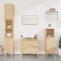vidaXL Set de muebles de baño 3 pzas madera contrachapada roble sonoma