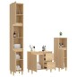 vidaXL Set de muebles de baño 3 pzas madera contrachapada roble sonoma