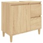 vidaXL Set de muebles de baño 3 pzas madera contrachapada roble sonoma