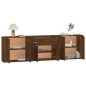vidaXL Aparadores 3 piezas madera contrachapada marrón roble vidaXL Aparadores 3 piezas madera contrachapada marrón roble