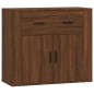 vidaXL Aparadores 3 piezas madera contrachapada marrón roble vidaXL Aparadores 3 piezas madera contrachapada marrón roble