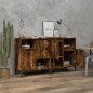 vidaXL Aparadores 2 uds madera contrachapada roble ahumado 60x35x70 cm