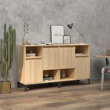 vidaXL Aparadores 2 uds madera contrachapada roble Sonoma 60x35x70 cm