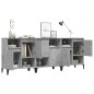 vidaXL Aparadores 3 uds madera contrachapada gris hormigón 60x35x70 cm vidaXL Aparadores 3 uds madera contrachapada gris hormigón 60x35x70 cm