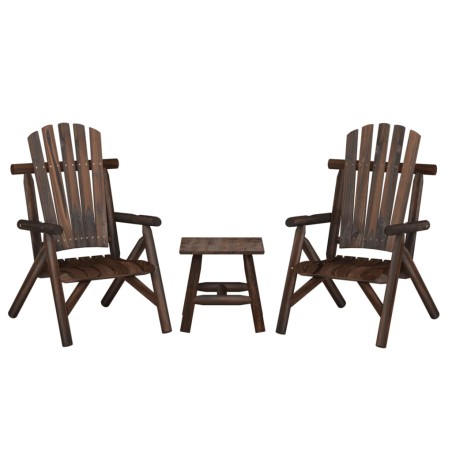 vidaXL Juego de muebles de jardín 3 piezas madera maciza de abeto