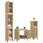 vidaXL Set de muebles de baño 3 pzas madera contrachapada roble Sonoma vidaXL Set de muebles de baño 3 pzas madera contrachapada roble Sonoma