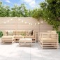 vidaXL Juego de muebles de jardín 7 piezas y cojines madera maciza vidaXL Juego de muebles de jardín 7 piezas y cojines madera maciza