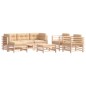 vidaXL Juego de muebles de jardín 7 piezas y cojines madera maciza vidaXL Juego de muebles de jardín 7 piezas y cojines madera maciza