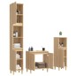 vidaXL Set de muebles de baño 3 pzas madera contrachapada roble Sonoma