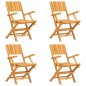 vidaXL Juego de comedor para jardín 5 piezas madera maciza de teca vidaXL Juego de comedor para jardín 5 piezas madera maciza de teca