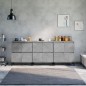 vidaXL Aparadores 3 uds madera contrachapada gris hormigón 60x35x70 cm vidaXL Aparadores 3 uds madera contrachapada gris hormigón 60x35x70 cm