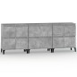 vidaXL Aparadores 3 uds madera contrachapada gris hormigón 60x35x70 cm vidaXL Aparadores 3 uds madera contrachapada gris hormigón 60x35x70 cm