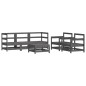 vidaXL Juego de muebles de jardín 6 pzas y cojines madera maciza gris vidaXL Juego de muebles de jardín 6 pzas y cojines madera maciza gris