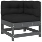 vidaXL Juego de muebles de jardín 6 pzas y cojines madera maciza gris vidaXL Juego de muebles de jardín 6 pzas y cojines madera maciza gris