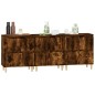vidaXL Aparadores 3 uds madera contrachapada roble ahumado 60x35x70 cm vidaXL Aparadores 3 uds madera contrachapada roble ahumado 60x35x70 cm