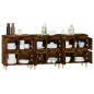 vidaXL Aparadores 3 uds madera contrachapada roble ahumado 60x35x70 cm vidaXL Aparadores 3 uds madera contrachapada roble ahumado 60x35x70 cm