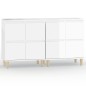 vidaXL Aparadores 2 uds madera contrachapada blanco brillo 60x35x70 cm vidaXL Aparadores 2 uds madera contrachapada blanco brillo 60x35x70 cm