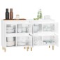 vidaXL Aparadores 2 uds madera contrachapada blanco brillo 60x35x70 cm vidaXL Aparadores 2 uds madera contrachapada blanco brillo 60x35x70 cm