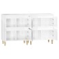 vidaXL Aparadores 2 uds madera contrachapada blanco brillo 60x35x70 cm vidaXL Aparadores 2 uds madera contrachapada blanco brillo 60x35x70 cm