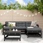 vidaXL Juego de muebles de jardín 5 pzas y cojines madera maciza negro vidaXL Juego de muebles de jardín 5 pzas y cojines madera maciza negro