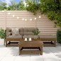 vidaXL Juego muebles jardín 4 pzas y cojines madera maciza marrón miel vidaXL Juego muebles jardín 4 pzas y cojines madera maciza marrón miel
