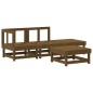 vidaXL Juego muebles jardín 4 pzas y cojines madera maciza marrón miel vidaXL Juego muebles jardín 4 pzas y cojines madera maciza marrón miel