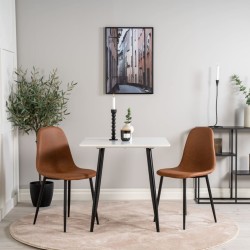 Venture Home Sillas de comedor 2 uds Polar aspecto cuero marrón negro
