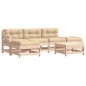 vidaXL Juego de muebles de jardín 6 piezas y cojines madera maciza vidaXL Juego de muebles de jardín 6 piezas y cojines madera maciza
