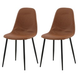 Venture Home Sillas de comedor 2 uds Polar aspecto cuero marrón negro