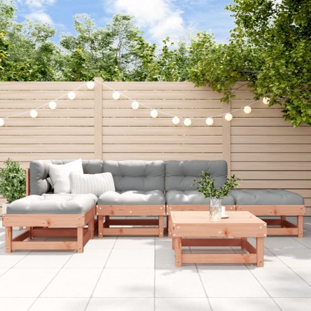 vidaXL Juego de muebles jardín 6 pzas y cojines madera abeto Douglas