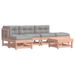 vidaXL Juego de muebles jardín 6 pzas y cojines madera abeto Douglas