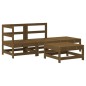vidaXL Juego muebles jardín 4 pzas y cojines madera maciza marrón miel vidaXL Juego muebles jardín 4 pzas y cojines madera maciza marrón miel