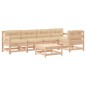 vidaXL Juego de muebles de jardín 6 piezas y cojines madera maciza vidaXL Juego de muebles de jardín 6 piezas y cojines madera maciza