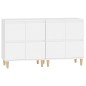 vidaXL Aparadores 2 uds madera contrachapada blanco 60x35x70 cm vidaXL Aparadores 2 uds madera contrachapada blanco 60x35x70 cm