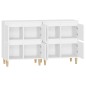 vidaXL Aparadores 2 uds madera contrachapada blanco 60x35x70 cm vidaXL Aparadores 2 uds madera contrachapada blanco 60x35x70 cm