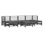 vidaXL Juego de muebles de jardín 7 pzas y cojines madera maciza gris vidaXL Juego de muebles de jardín 7 pzas y cojines madera maciza gris