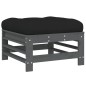 vidaXL Juego de muebles de jardín 7 pzas y cojines madera maciza gris vidaXL Juego de muebles de jardín 7 pzas y cojines madera maciza gris