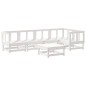 vidaXL Juego de muebles jardín 6 piezas y cojines madera maciza blanco vidaXL Juego de muebles jardín 6 piezas y cojines madera maciza blanco