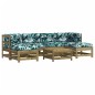 vidaXL Juego de muebles jardín 7 pzas y cojines madera pino impregnada