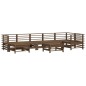 vidaXL Juego muebles jardín 8 pzas y cojines madera maciza marrón miel vidaXL Juego muebles jardín 8 pzas y cojines madera maciza marrón miel
