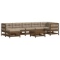 vidaXL Juego muebles jardín 8 pzas y cojines madera maciza marrón miel vidaXL Juego muebles jardín 8 pzas y cojines madera maciza marrón miel