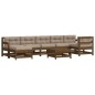 vidaXL Juego muebles jardín 8 pzas y cojines madera maciza marrón miel