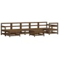 vidaXL Juego muebles jardín 8 pzas y cojines madera maciza marrón miel