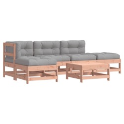vidaXL Juego de muebles jardín 6 pzas y cojines madera abeto Douglas