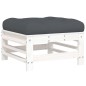 vidaXL Juego de muebles jardín 10 pzas y cojines madera maciza blanco vidaXL Juego de muebles jardín 10 pzas y cojines madera maciza blanco