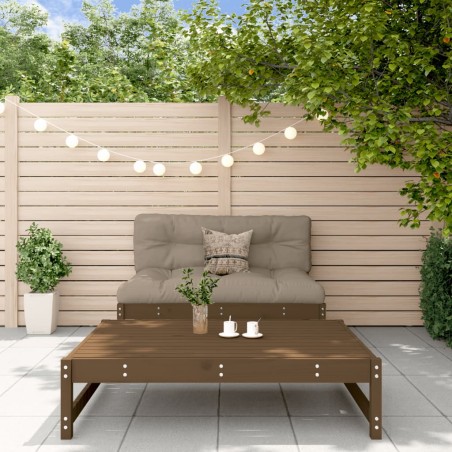 vidaXL Juego muebles jardín 2 pzas y cojines madera maciza marrón miel