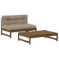 vidaXL Juego muebles jardín 2 pzas y cojines madera maciza marrón miel vidaXL Juego muebles jardín 2 pzas y cojines madera maciza marrón miel
